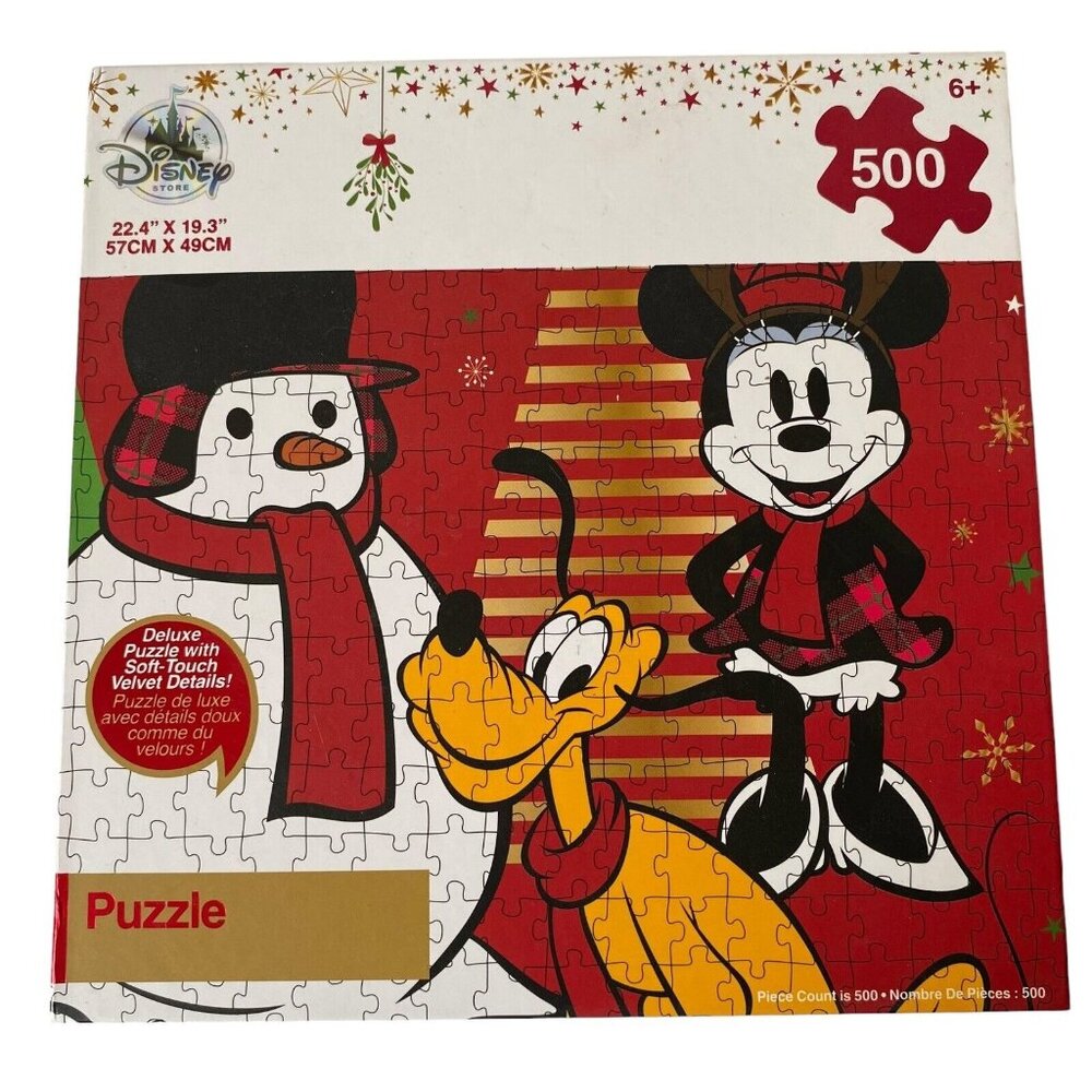 Disney Store Mickey Mouse 500 Piece Puzzle‎ Deluxe Puzzle Soft-Touch Velvet
